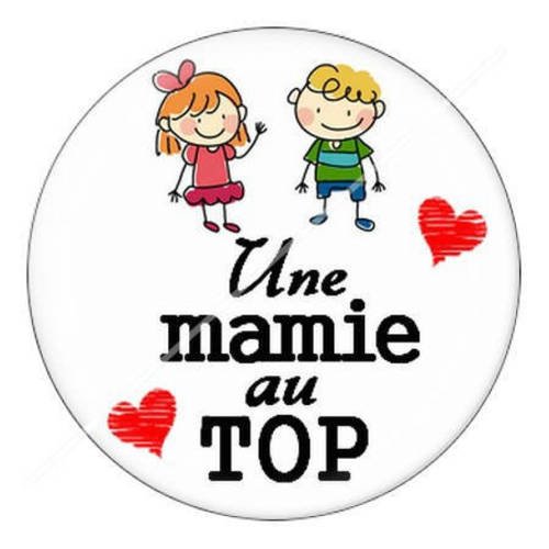 Cabochon résine a coller 25 mm pour mamie c11 