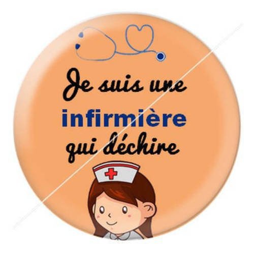 Cabochon résine a coller 25 mm infirmière f8 