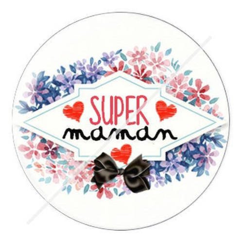 Cabochon résine a coller 25 mm pour maman s8 