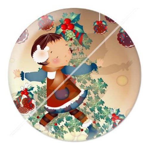 Cabochon résine a coller 25 mm noël b14 