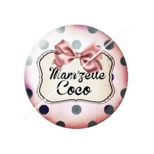 Cabochon résine a coller 25 mm mamzelle coco 6 