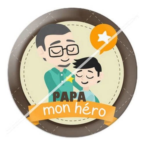 Cabochon résine a coller 25 mm papa 13 