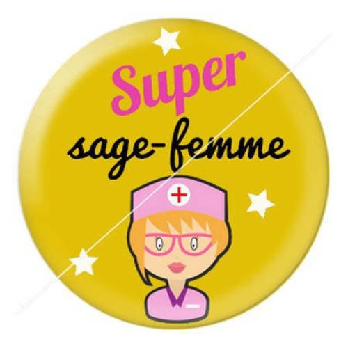 Cabochon résine a coller 25 mm sage-femme f9 