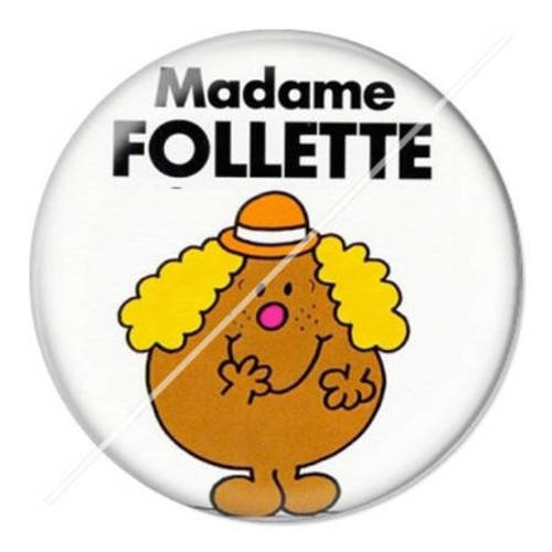 Cabochon résine a coller 25 mm madame 14 