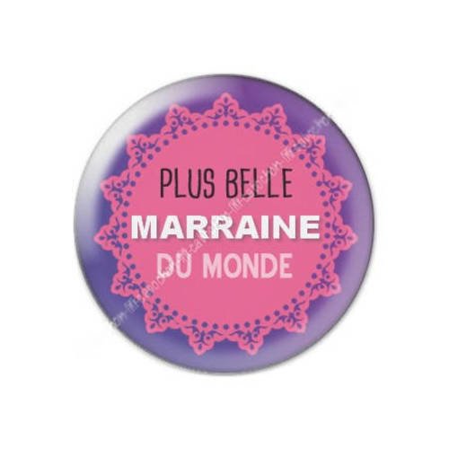 Cabochon résine a coller 25 mm marraine f10 