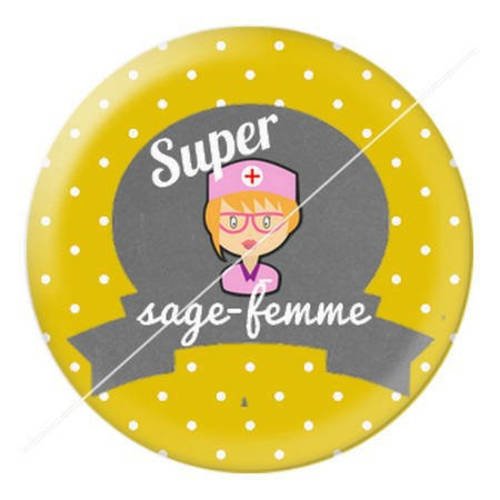 Cabochon résine a coller 25 mm sage-femme f10 