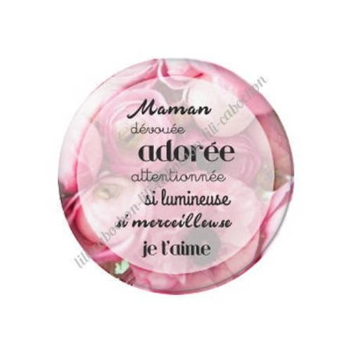 Cabochon résine a coller 25 mm maman v5 