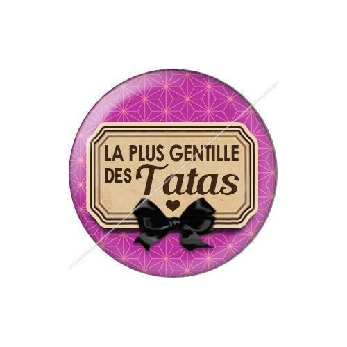 Cabochon résine a coller 25 mm tatie tata j40 