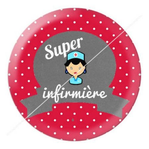 Cabochon résine a coller 25 mm infirmière f19 