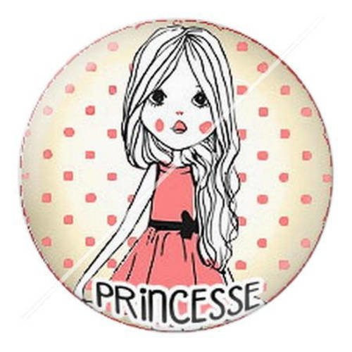 Cabochon résine a coller 25 mm mademoiselle 2 