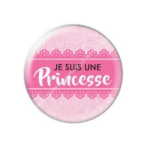 Cabochon résine a coller 25 mm je suis une princesse 14 