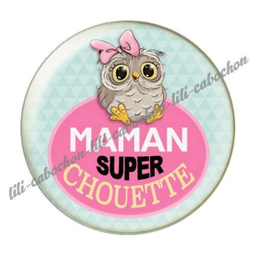 Cabochon résine a coller 25 mm  je t'aime maman l61 