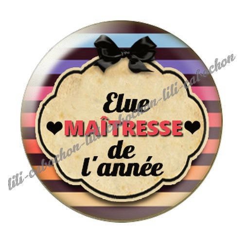 Cabochon résine a coller 25 mm maîtresse i13 