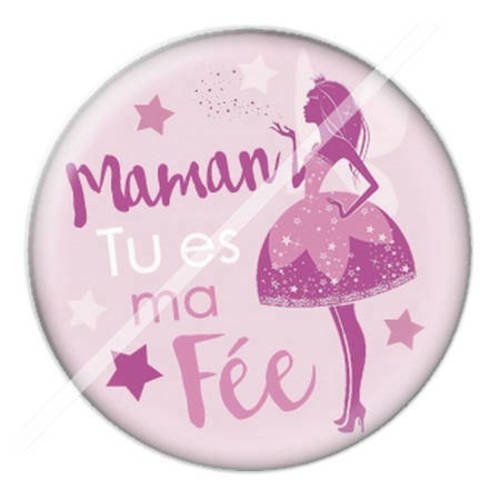 Cabochon résine a coller 25 mm pour maman f8 