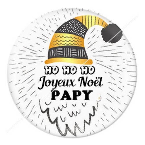 Cabochon résine a coller 25 mm joyeux noël papy a1 
