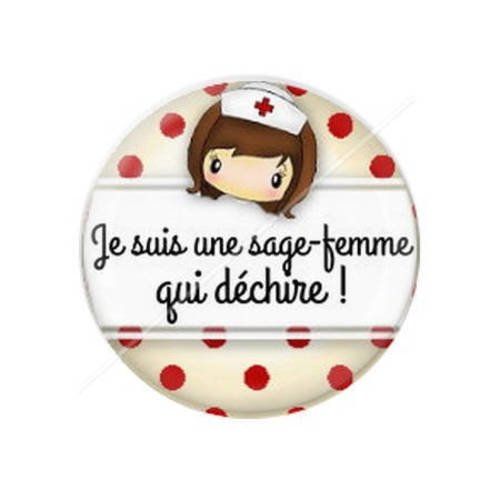Cabochon résine a coller 25 mm pour sage femme 