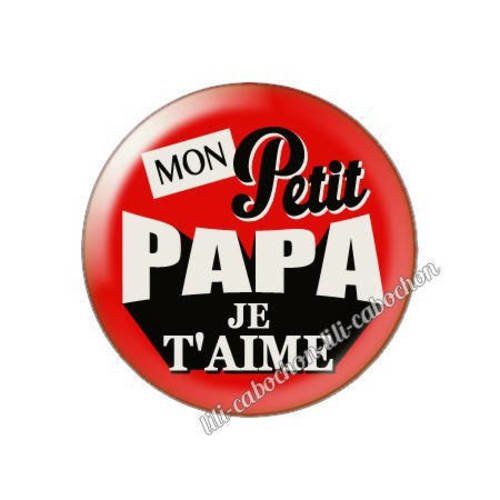 Cabochon résine a coller 25 mm papa p18 