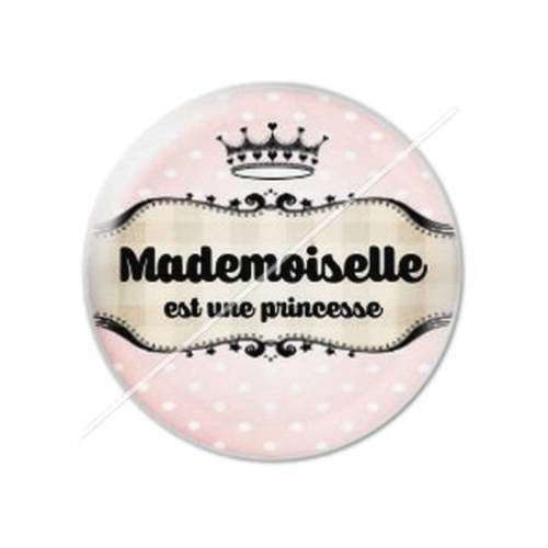 Cabochon résine a coller 25 mm mademoiselle princesse 24 