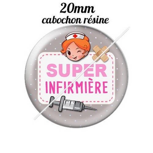 Cabochon résine a coller 20 mm super infirmière 10 