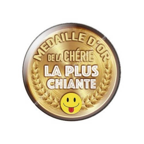 Cabochon résine a coller 25 mm médaille d'or du chéri...7 