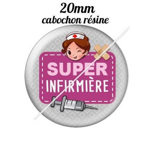Cabochon résine a coller 20 mm super infirmière 12 