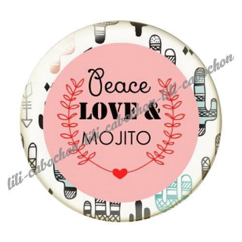 Cabochon résine a coller 25 mm mojito 2 