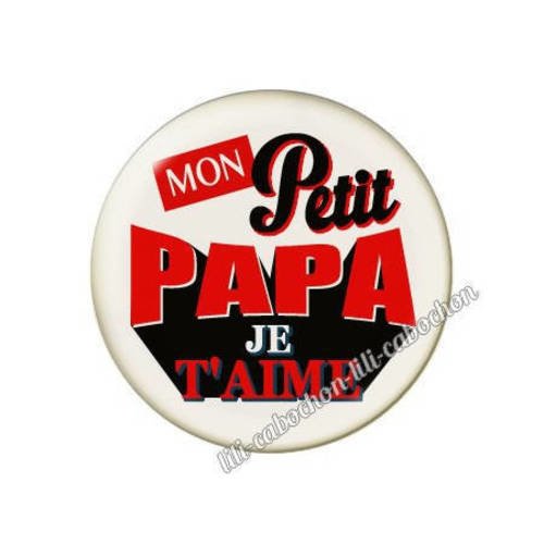 Cabochon résine a coller 25 mm papa p23 