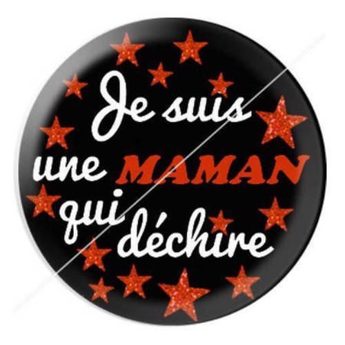 Cabochon résine a coller 25 mm maman qui déchire 4 