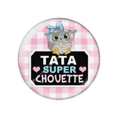 Cabochon résine a coller 25 mm tatie tata f14 