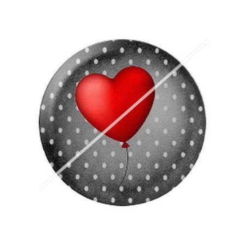 Cabochon résine a coller 25 mm coeur 4 