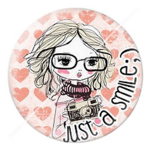 Cabochon résine a coller 25 mm miss mademoiselle selfie coeur 1 