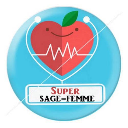 Cabochon résine a coller 25 mm sage-femme f16 