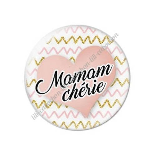 Cabochon résine a coller 25 mm maman v21 