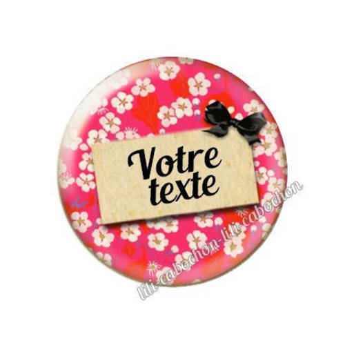 Cabochon résine a coller 25 mm à personnaliser avec votre texte ref g37
