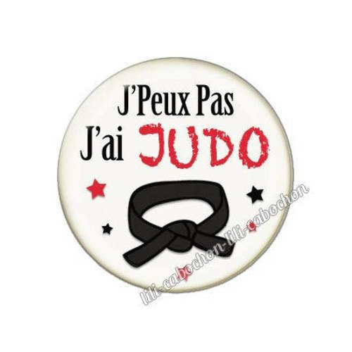 Cabochon résine a coller 25 mm j'peux pas j'ai judo