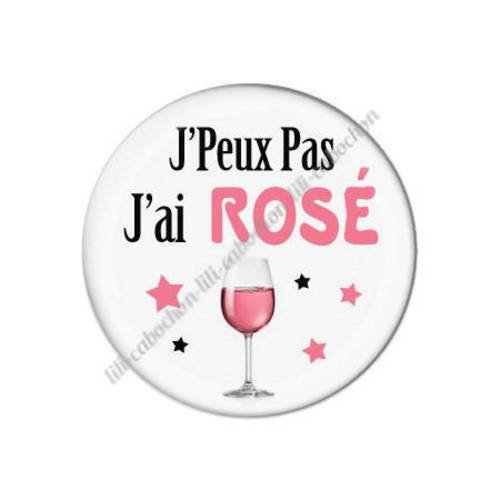 Cabochon résine a coller 25 mm j'peux pas j'ai rosé 