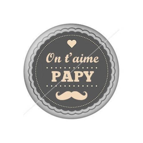 Cabochon résine a coller 25 mm papy j8 