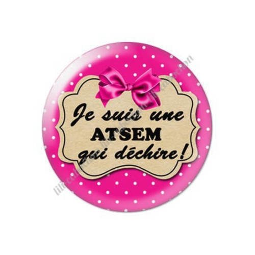 Cabochon résine a coller 25 mm merci atsem s4 