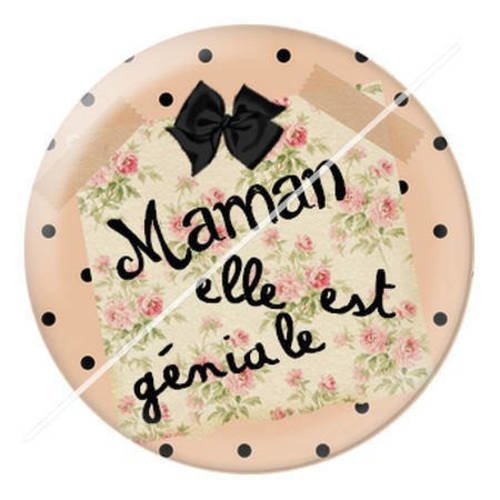 Cabochon résine a coller 25 mm pour maman d7 