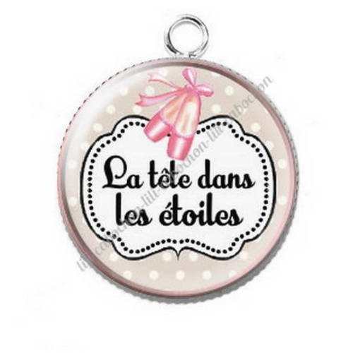 Pendentif cabochon résine danseuse étoile ballerine 6 
