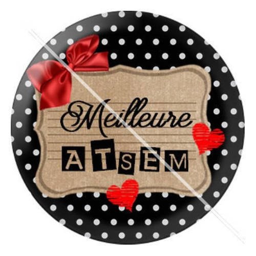 Cabochon résine a coller 25 mm pour atsem 10 