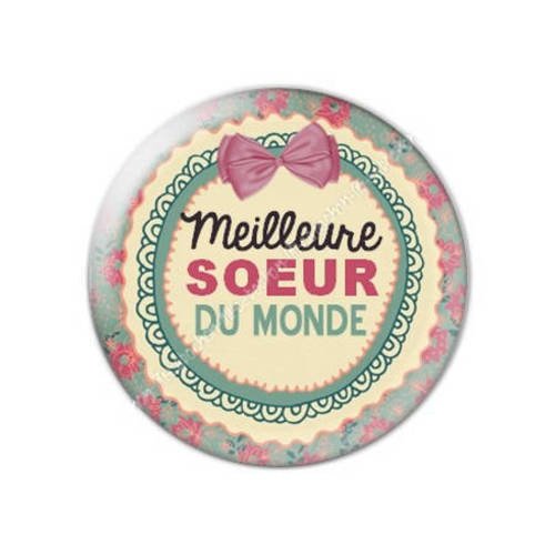 Cabochon résine a coller 25 mm soeur 17 