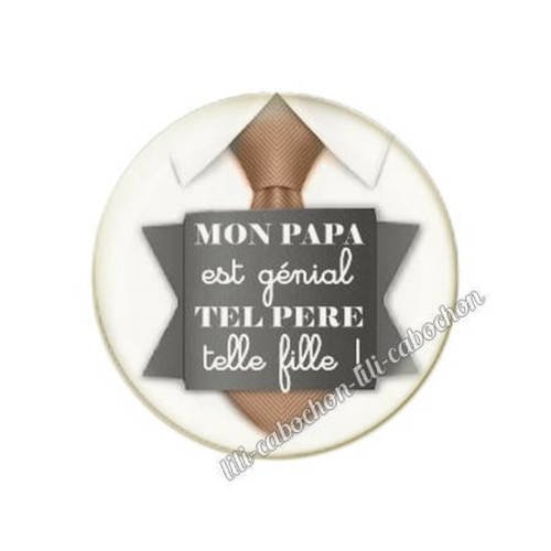 Cabochon en résine époxy 25 mm thème papa 79