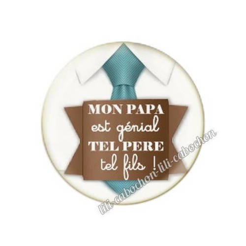 Cabochon en résine époxy 25 mm thème papa 75