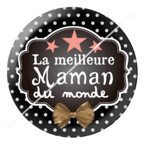 Cabochon résine a coller 25 mm pour maman d9 