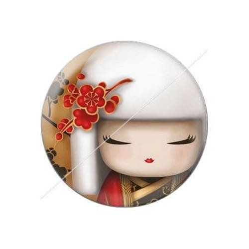 Cabochon résine a coller 25 mm kokeshi 7