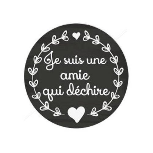 Cabochon résine a coller 25 mm amie 