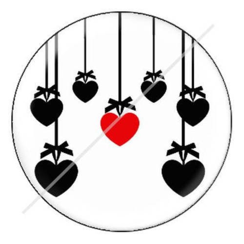 Cabochon résine a coller 25 mm  motifs chat amour coeur 2 