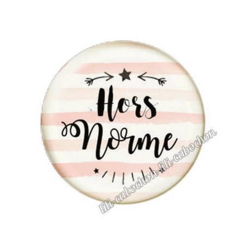 Cabochon résine a coller 25 mm texte hors norme