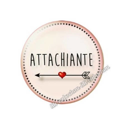 Cabochon résine a coller 25 mm texte attachiante 2